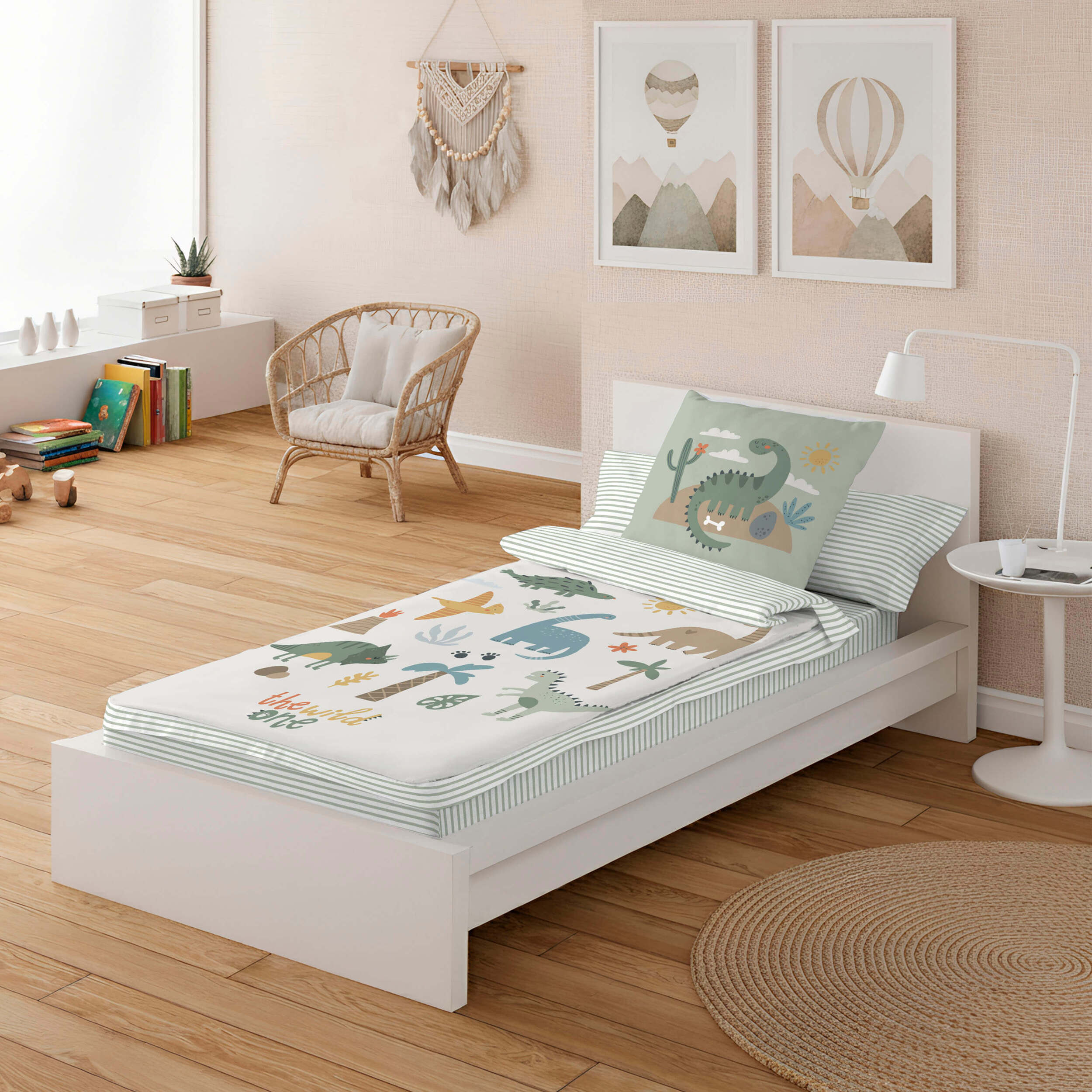 Cool Kids - Saco Nórdico Estampado - Infantil - Con cremallera - Incluye 1 Funda de Almohada - 100% Algodón - Dinoland