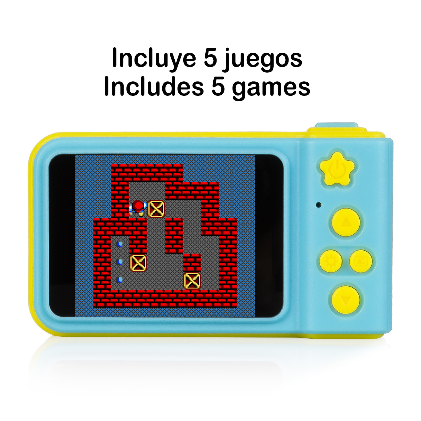 DAM Foto e videocamera per bambini con giochi 8x4x4 Cm. Colore giallo