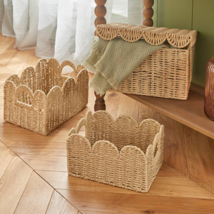 Lot de 3 cagettes Cyrielle rectangulaire beige