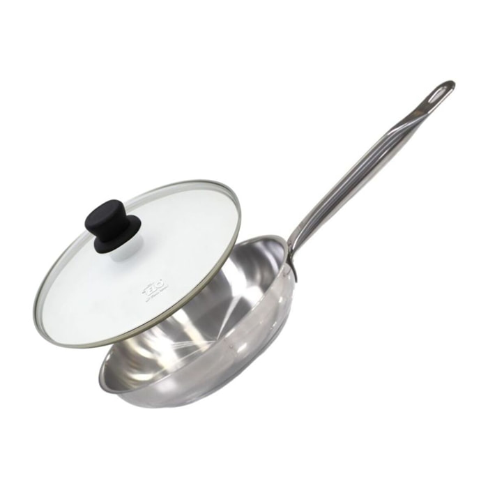 Poêle en inox et couvercle en verre Elo Profi Therm