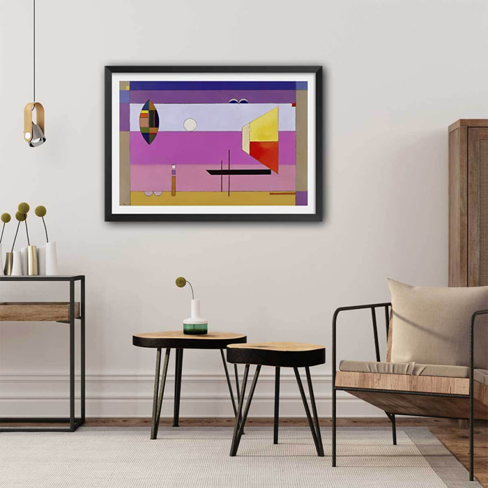 Poster Colds Stripes par Wassily Kandinsky Affiche + cadre en bois - Noir