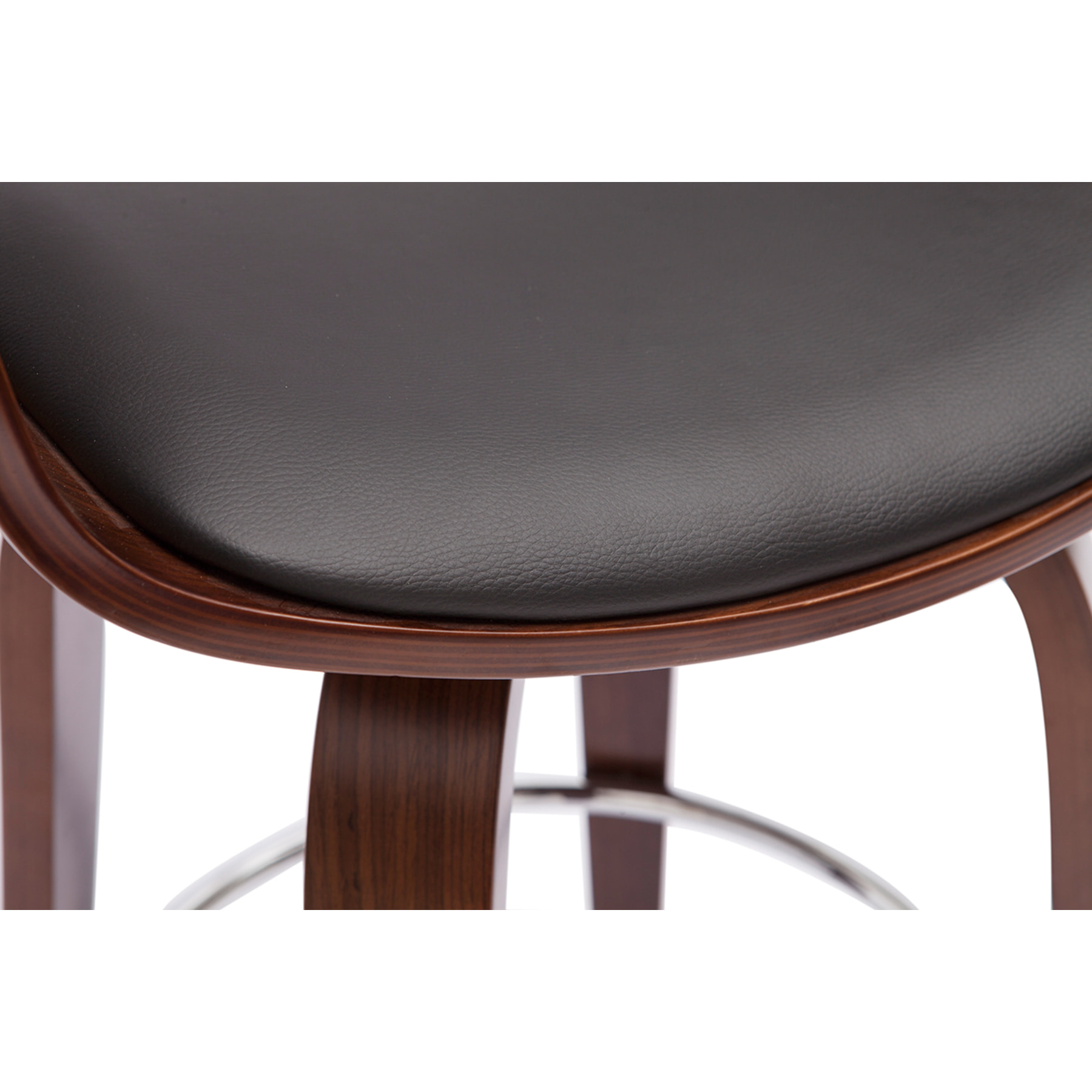 Tabouret de bar design noir et bois foncé noyer H65 cm pivotant 360° GAO