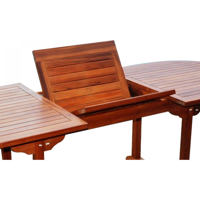 NARRA Table de jardin ovale 6 chaises et 2 fauteuils en teck huilé