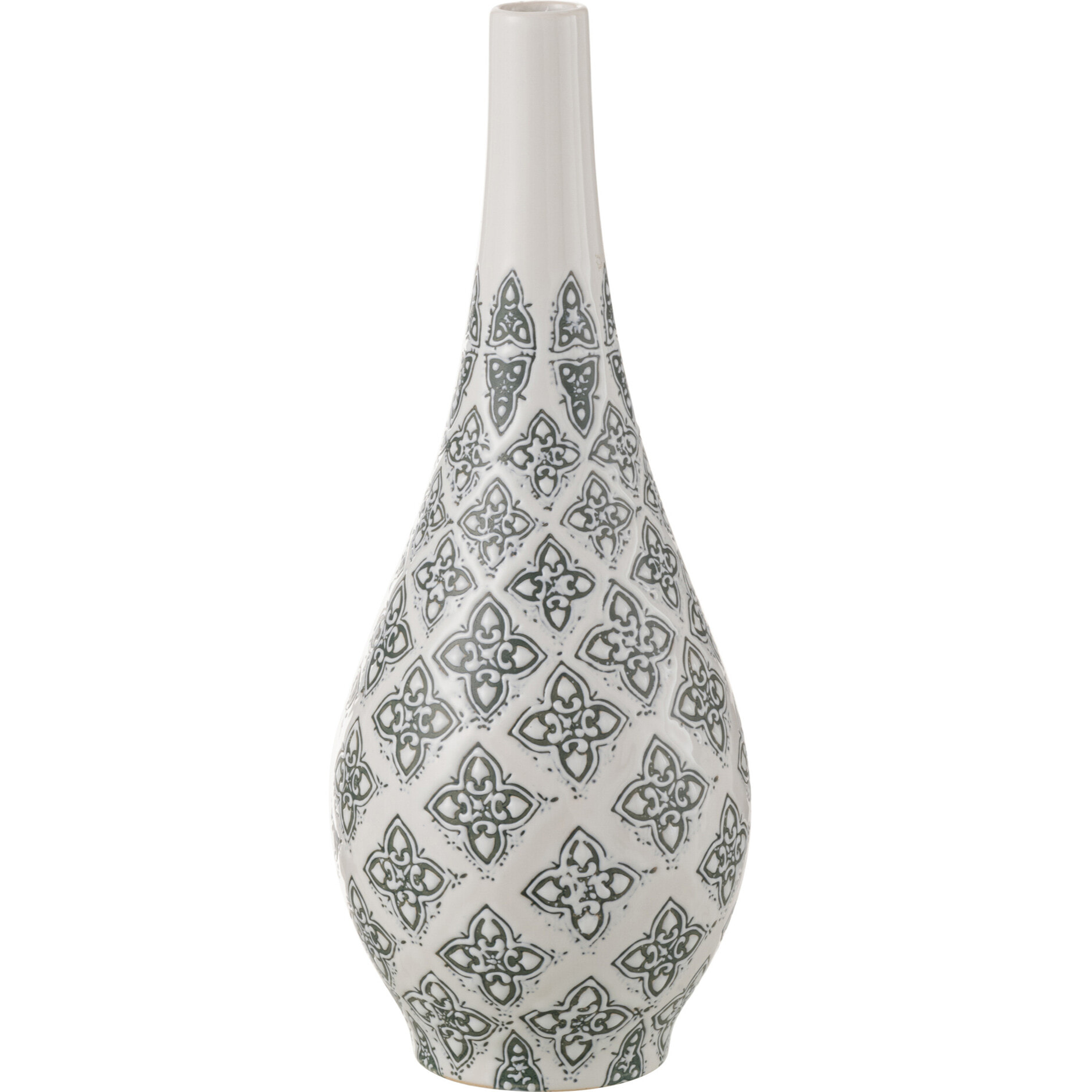 J-Line vase Kousa Poire - porcelaine - bleu/blanc - 43 cm de hauteur