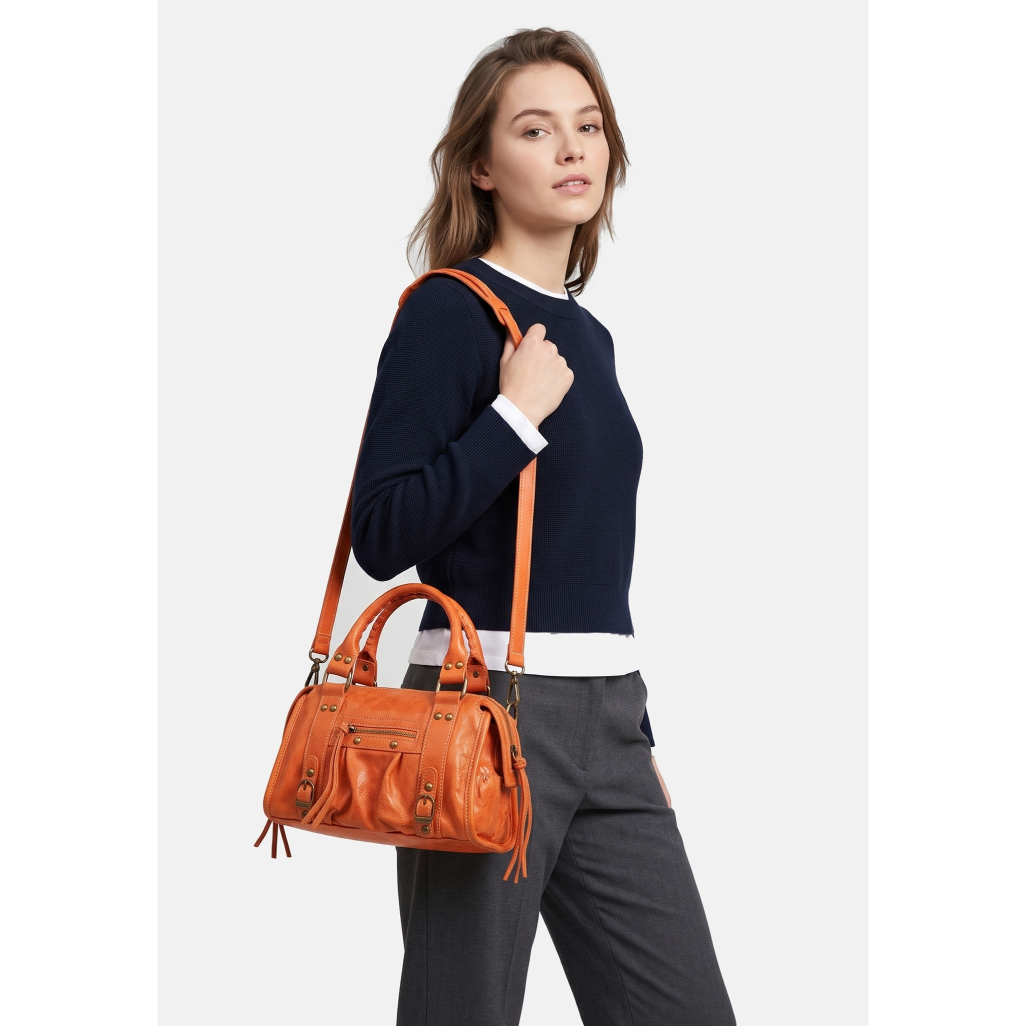Borsa a spalla da donna - Modello Erisia - Vera pelle - 25.0 x 15.0 x 10.0 cm