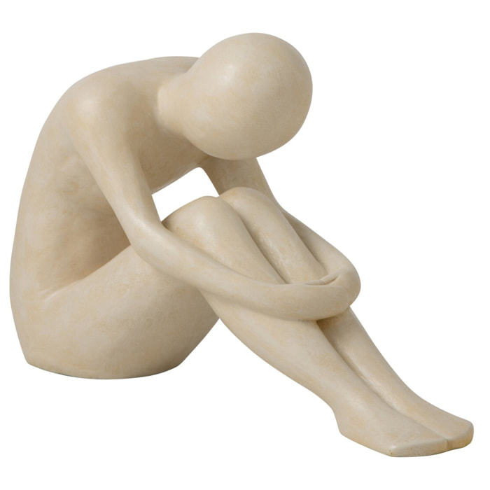 J-Line Figurine homme abstraite - polyrésine - blanc cassé