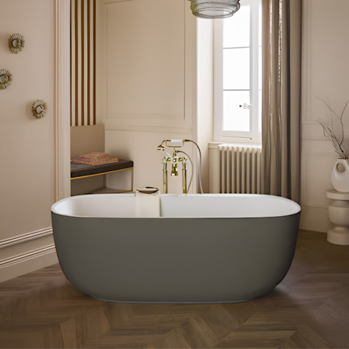 Baignoire îlot 170 x 80 cm Bastille Laque satinée Brun Sepia