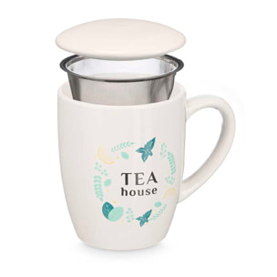 Set di 2 tazze in porcellana design Tea House. Capacità di 340 ml. Assortito 2 design.