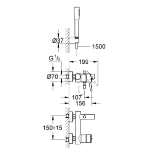Mitigeur monocommande Bain / Douche Concetto, chromé