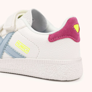 Zapatillas Infantiles con Velcro Blancas y Detalles Pastel MUNICH MINI BARRU VCO 15