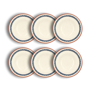 Lot de 6 assiettes à pâtes en faïence blanche 28cm AMATXI