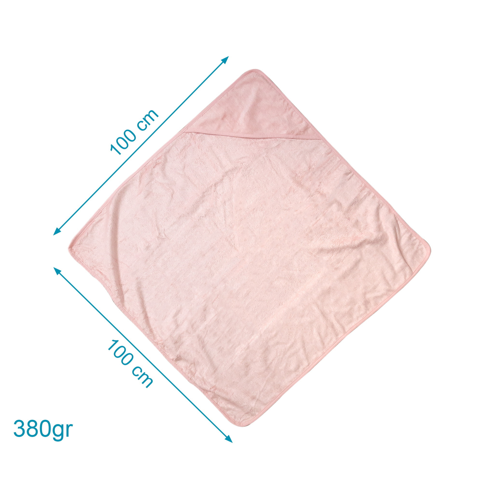 TOALLA BAMBÚ DE BAÑO PARA BEBÉS ROSA 100CM