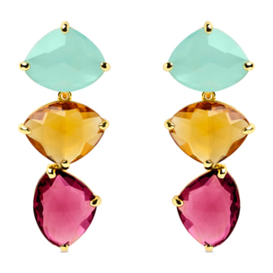 Boucles d'Oreille Drop Narciso Argent Plaqué Or