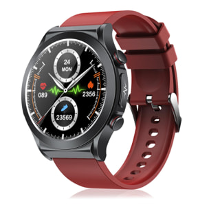 DAM Smartwatch TK21P. Terapia de moxibustión magnética. Ácido úrico y lípidos, ECG , glucosa en sangre, temperatura, O2 y tensión. 4,6x1,2x5,2 Cm. Color: Rojo