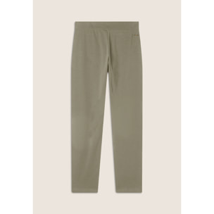 Pantaloni regular con spacchi e coulisse animalier