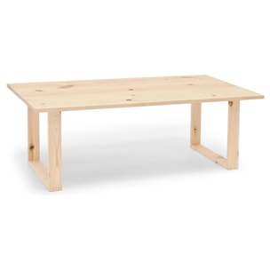 Table basse en bois massif, ton naturel, 120x60cm Hauteur: 45 Longueur: 120 Largeur: 60