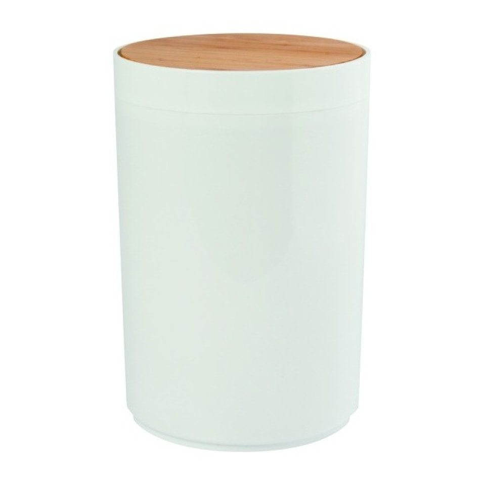MSV Poubelle PP & Bambou OSLO 5L Blanc