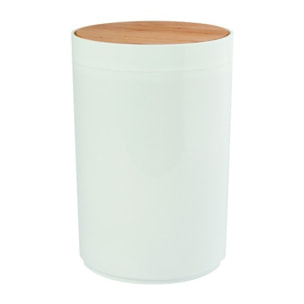 MSV Poubelle PP & Bambou OSLO 5L Blanc