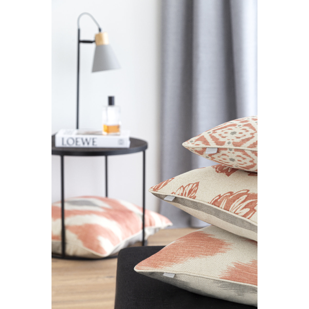 Lot de 2 housses de coussin FORMENTERA COORD - corail