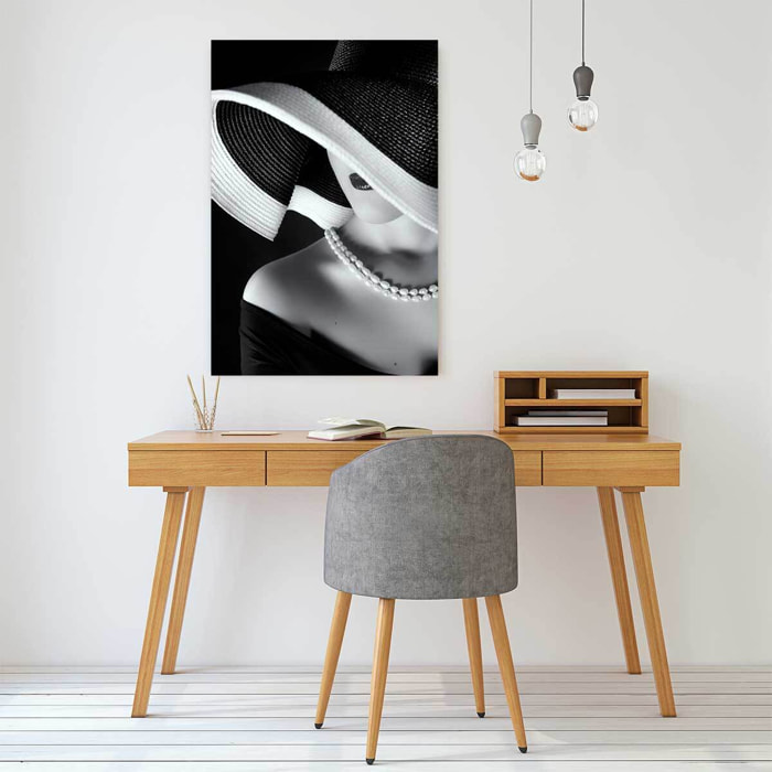 Tableau contemporain la femme au chapeau  Tableau alu Dibond