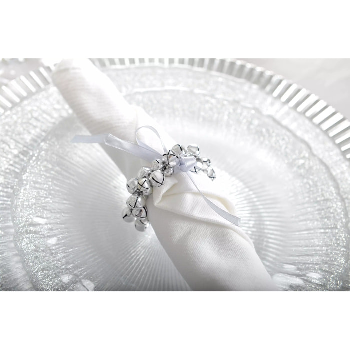 Lot de 6 Assiette à dessert flash argent 21cm