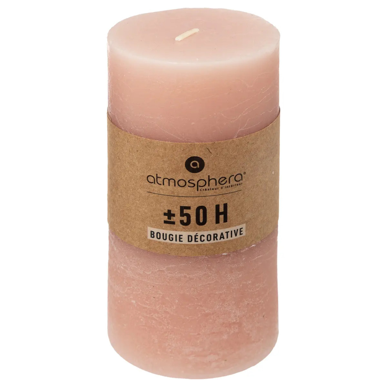 Bougie rustique - rose - 445g