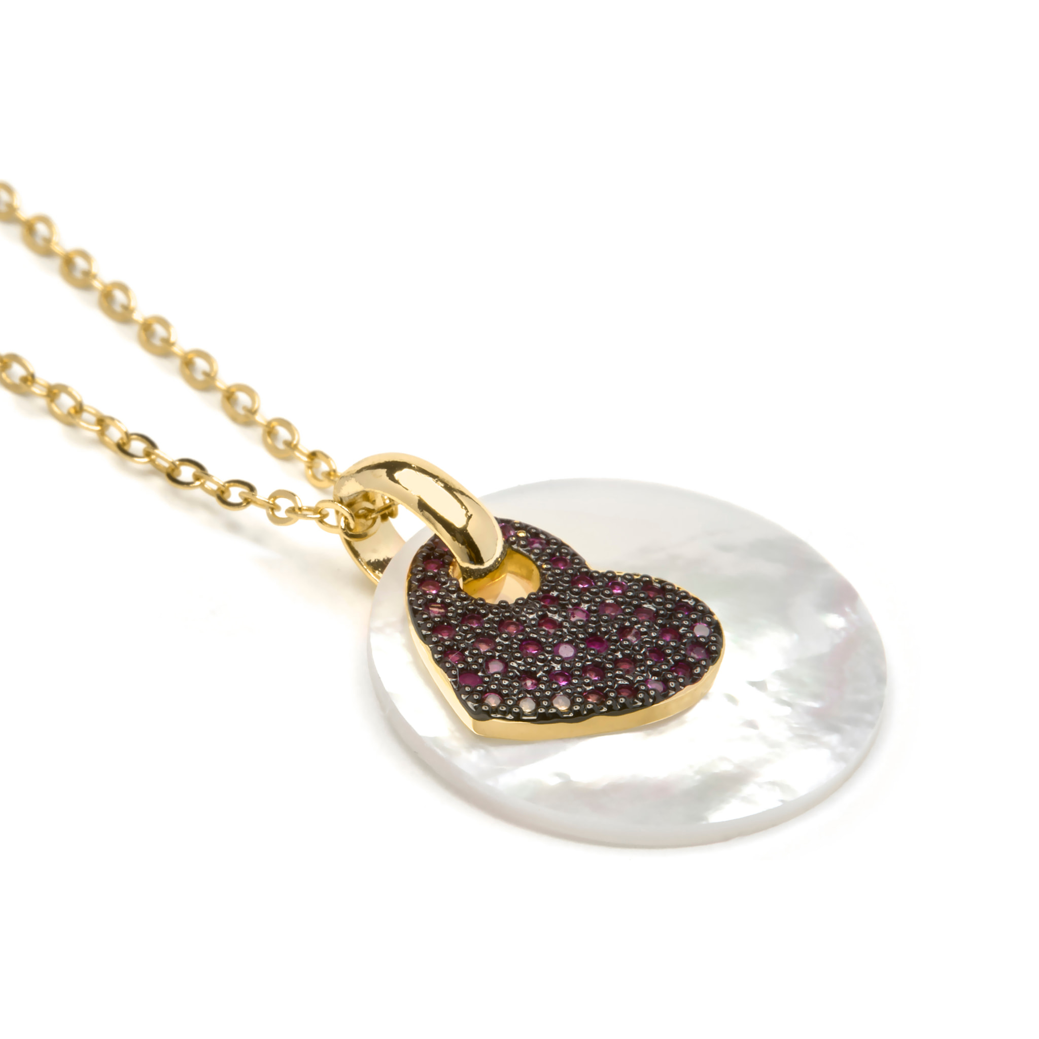 Collar Heart acabado oro amarillo 18k