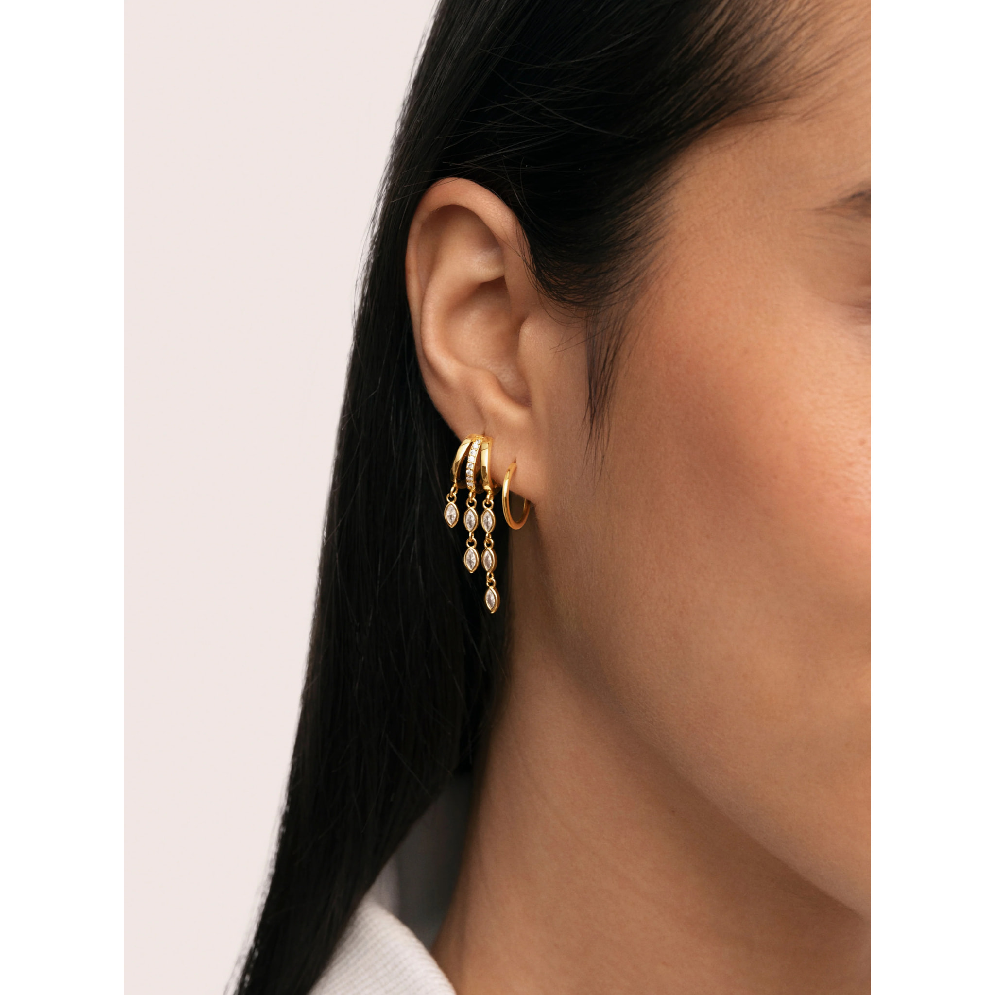 Orecchino Triple Drip Placcato Oro