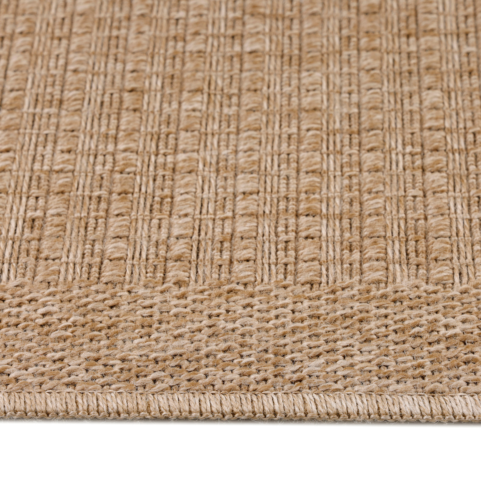 DHAKA - Tapis intérieur/extérieur aspect jute rayures fines beige