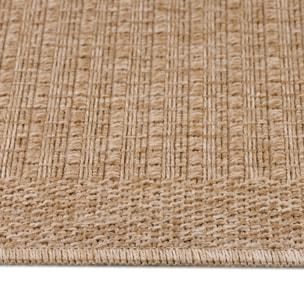 DHAKA - Tapis intérieur/extérieur aspect jute rayures fines beige