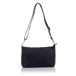 Zia Bolso bandolera Mujer.Piel auténtica Gamuza Grabado Geométrico