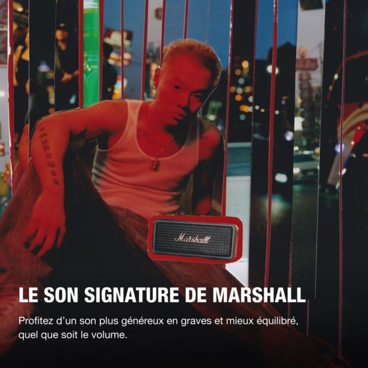 Enceinte portable MARSHALL Emberton III Black & Brass - Bluetooth, étanche, autonomie 32h