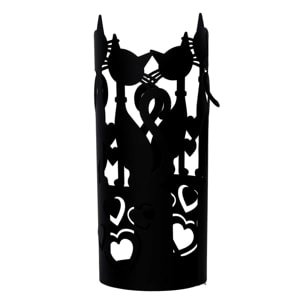 Portabicchiere in metallo gatti nero tondo cm ø8h20