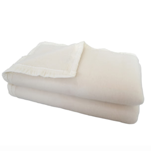 Couverture en 100% pure laine vierge 500g/m² - Blanc