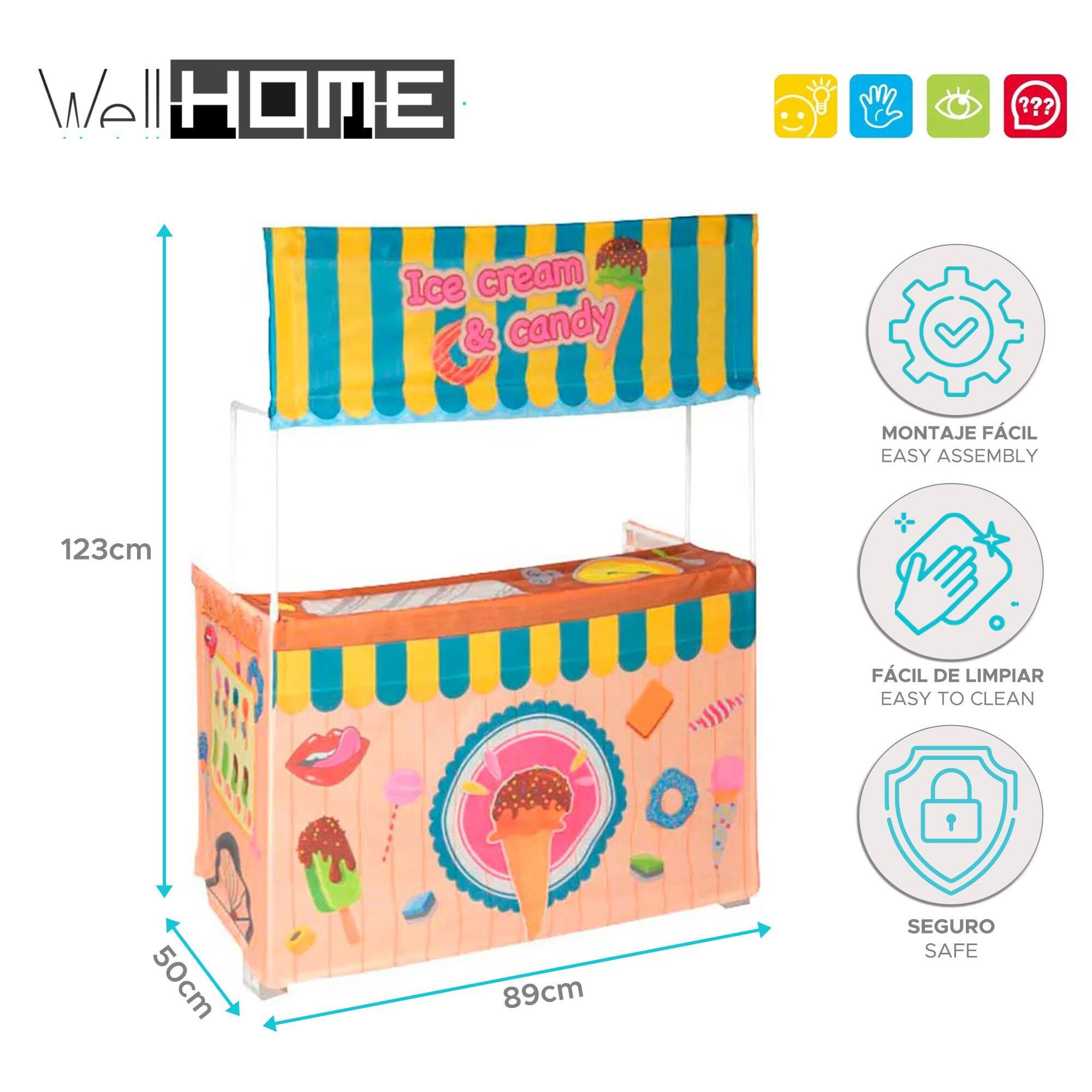 Well home tienda de juguete en poliéster 89x50x123cm