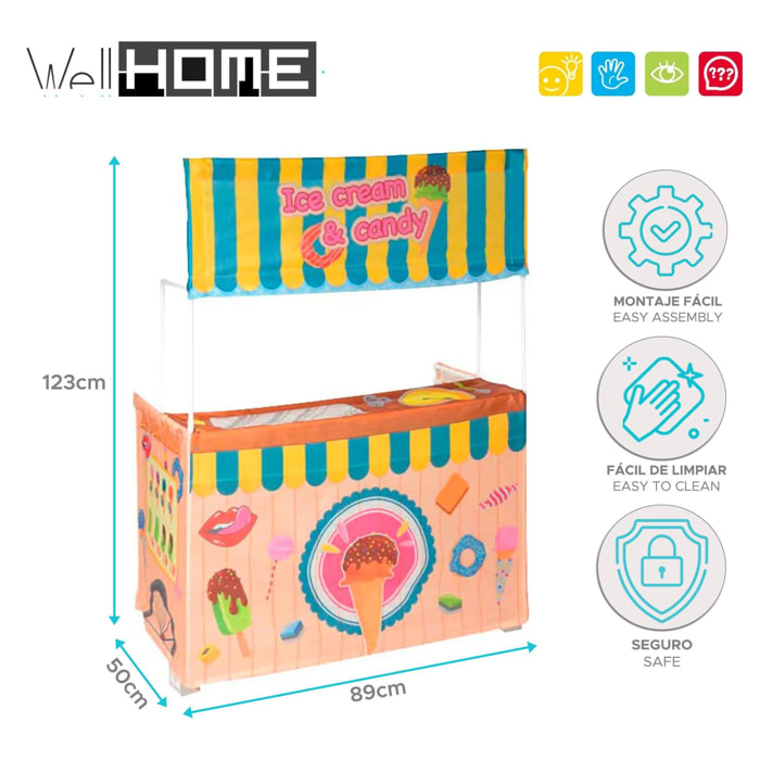 Well home tienda de juguete en poliéster 89x50x123cm