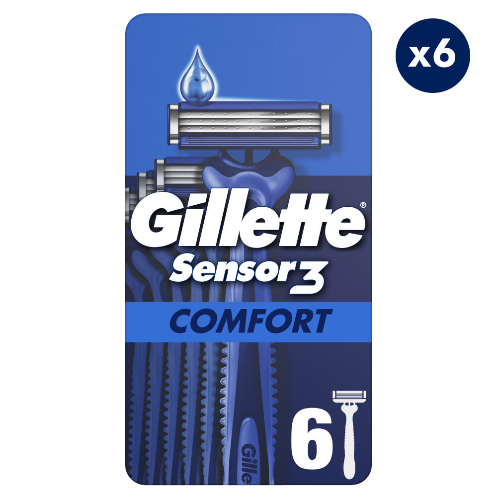 6x6 Rasoirs Jetables Sensor 3, Gillette