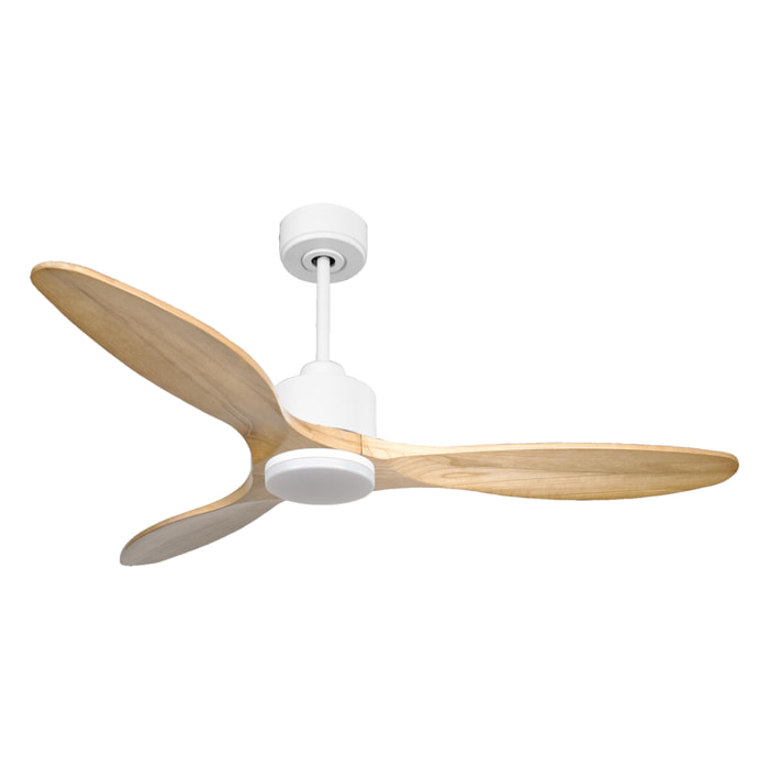 Ventilador de techo Reversible Termostato Dimable Wifi Motor DC Techos Inclinados Mando a Distancia Luz tres tonos Hypersilence Memoria SalamisD132C03LED67774 PURLINE