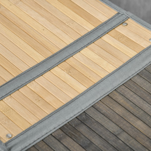 Cesto para Ropa Sucia de Bambú 100L con Tapa 2 Compartimentos 62,5x37x60,5 cm