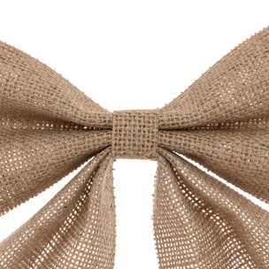 Noeud déco givré 20x24cm jute beige