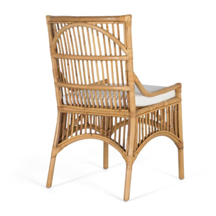 Silla de Rattan Natural 53 Cm Estilo Mediterráneo