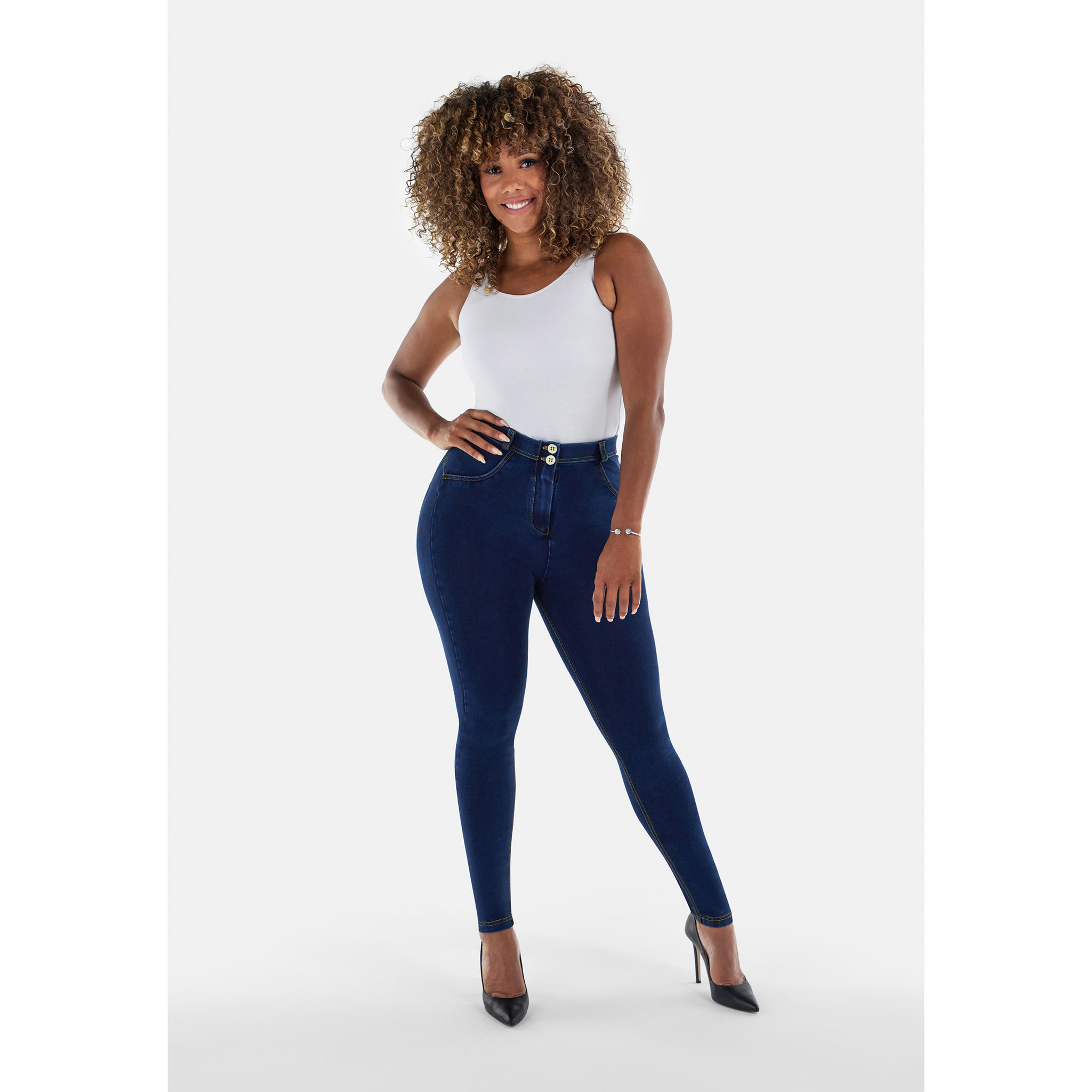 Jeggings push up WR.UP® curvy gamba skinny in cotone