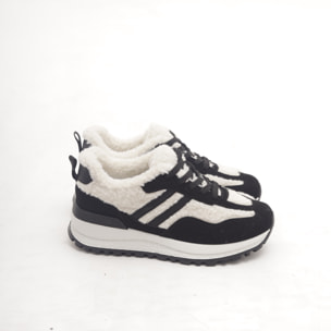 SNEAKERS RUNNING FUR DOPPIA FASCIA NERO