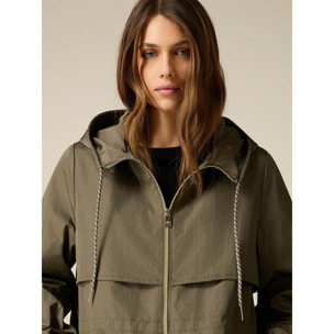 Oltre - Parka con zip e cappuccio - Verde militare