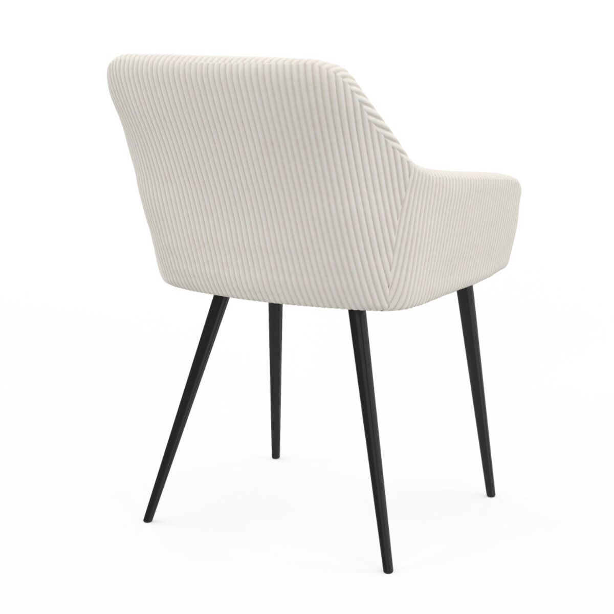 Chaises Jenny en velours côtelé et pieds métal