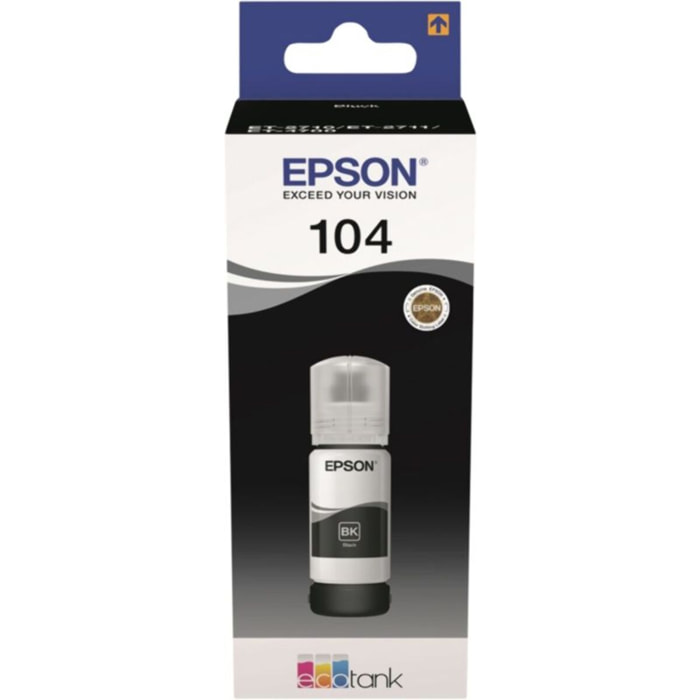 Cartouche d'encre EPSON Bouteille d'Encre Ecotank 104 Noire - C13T00P140