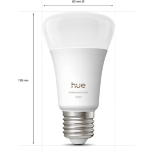 Ampoule LED connectée PHILIPS HUE W&C E27 75W