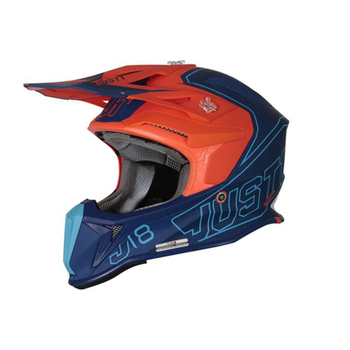 CASCO OFFROAD J18 VERTIGO BLUE WHITE FLUO ORANGEJUST1