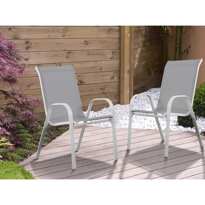 Fauteuil jardin Textilène "Cordoba" - Phoenix - Ecru - Lot de 2