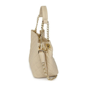 Borse Donna colore Beige-in pelle Made in Italy 21x24x14cm